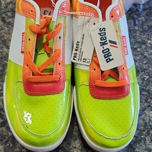 NEW Sz 13  PRO Keds Shoes, Lime And Orange, Mens